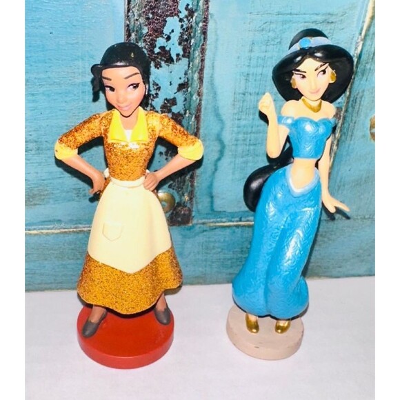 Disney Princess Figurines Cake Toppers Figures  Sparkle Toys Lot Of 7 PVS Figure - Picture 3 of 8